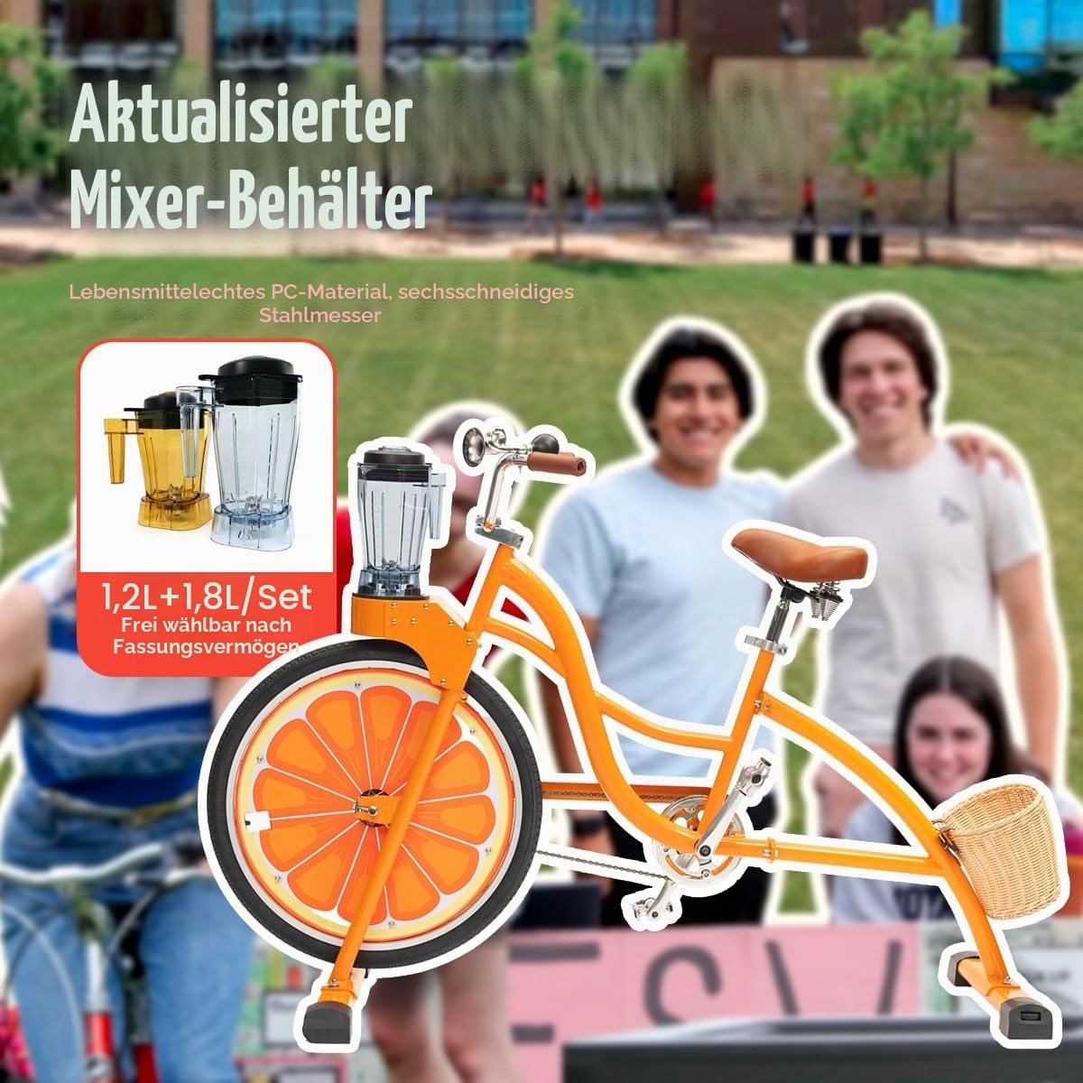 Smoothie-Bike für den Außenbereich, Mixer für Obst und Gemüse, Entsafter, kommerzielles Fitnessgerät