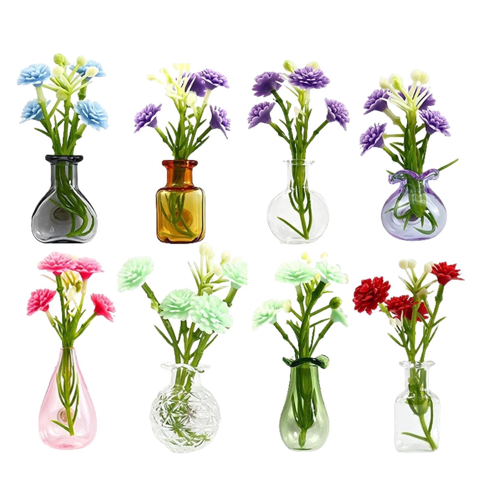 Mini vase magnétique de réfrigérateur x8 - Petits aimants décoratifs pour la cuisine