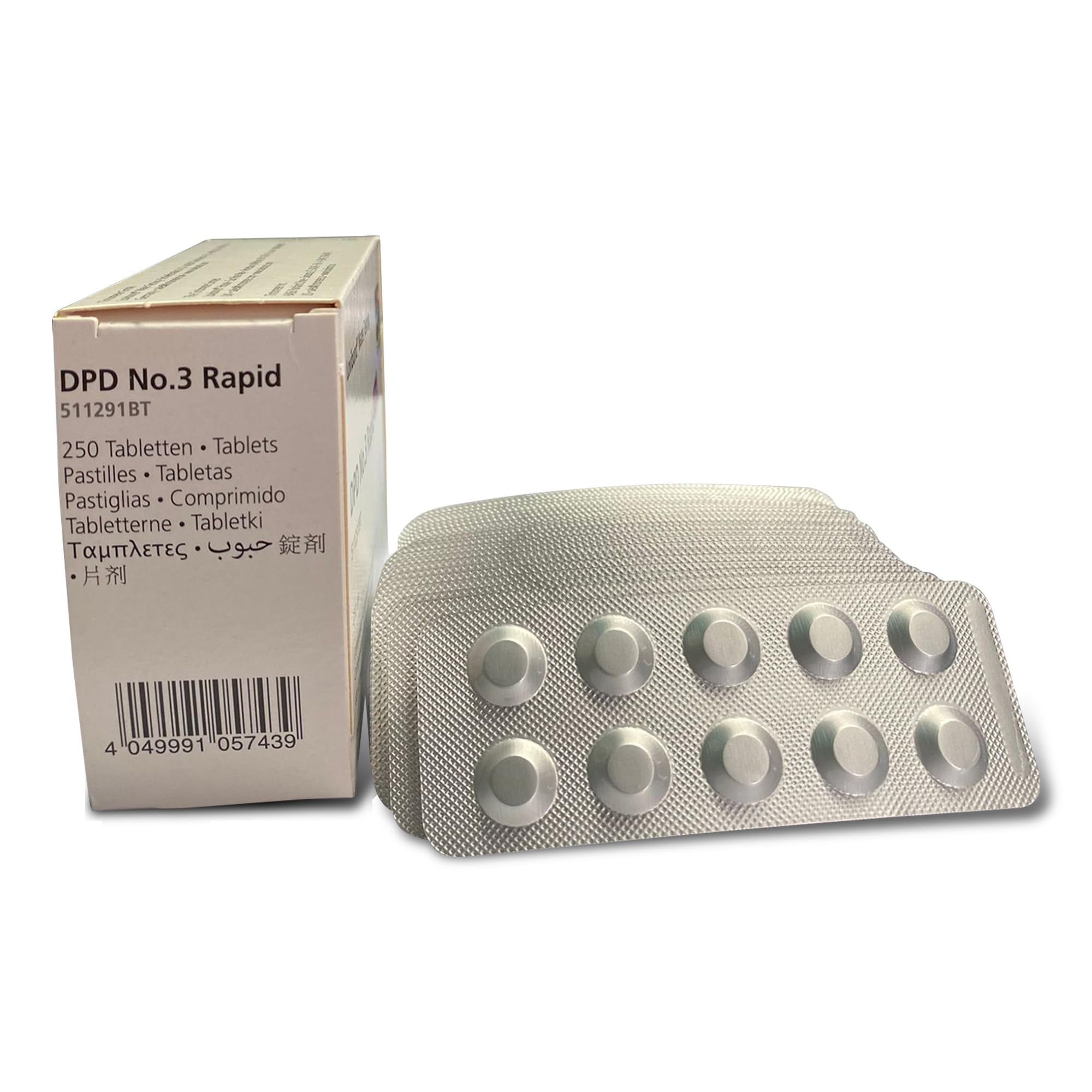 Lovibond DPD3 Rapid 51 12 91BT, Pastiglie Reagenti Per Test Cloro Piscina - 250 Pastiglie