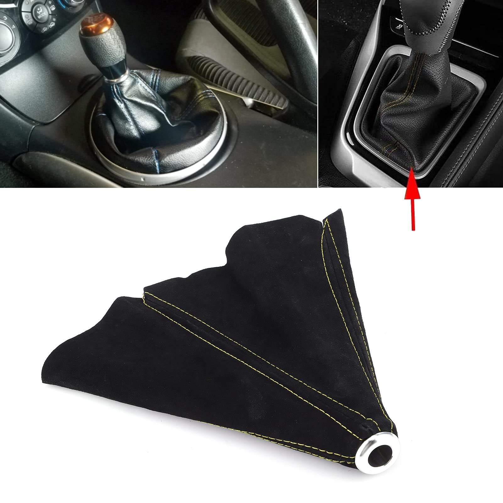 Housse De Levier De Vitesse Universelle Pour Voiture - Capuchon Protection Anti-Rayures - Couleur Jaune - Pour Boîte Auto/Manuelle