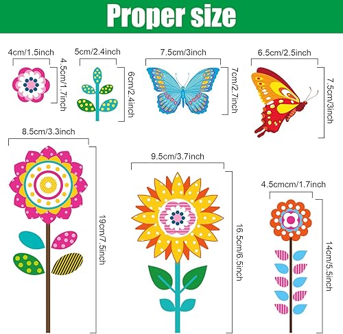 Miniatura 2 de Zonon 72 calcomanías de primavera para ventana, diseño de mariposa, flores, para vidrio, anticolisión, Pascua, primavera, decoraciones para oficina,