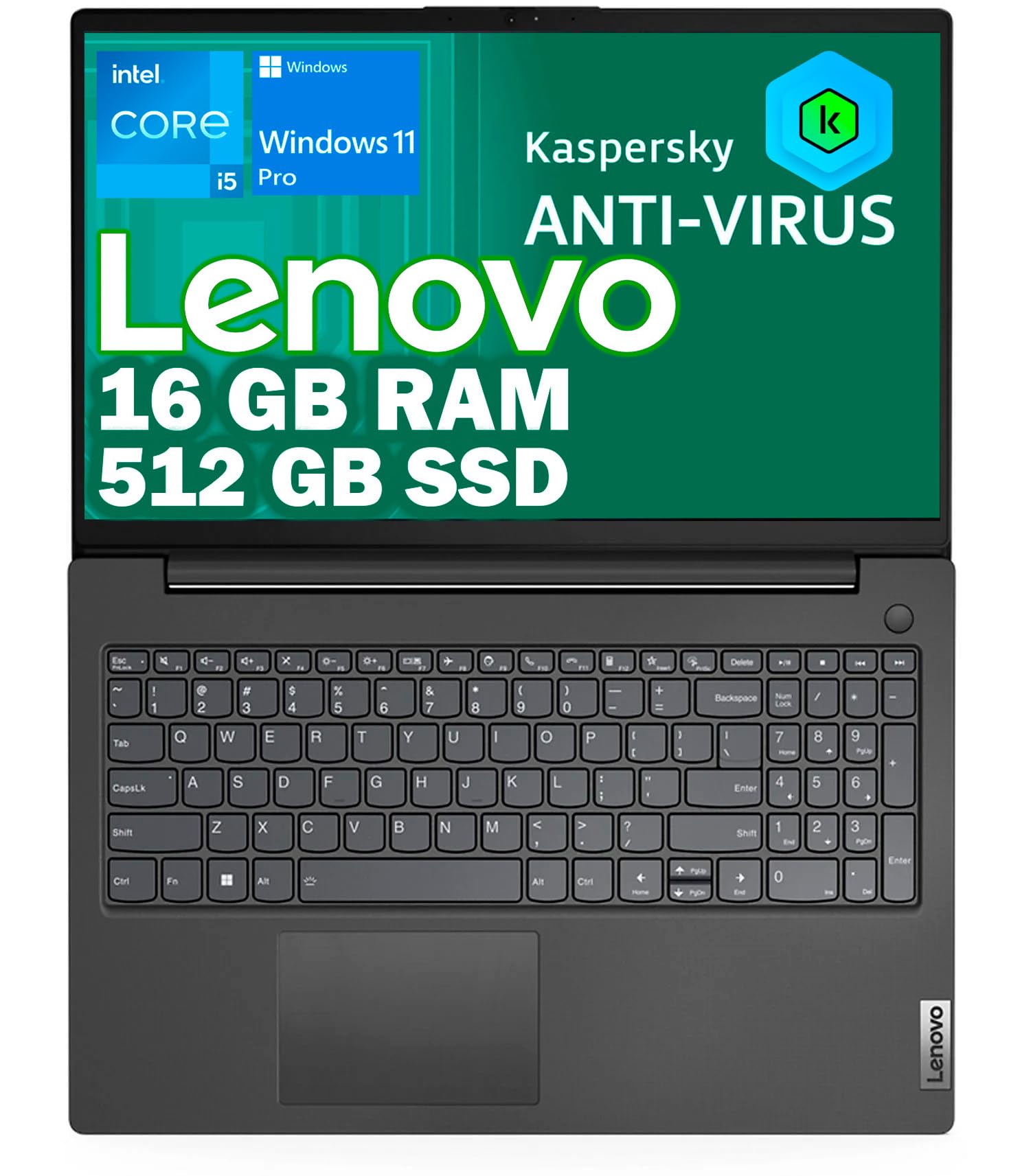 Lenovo, Pc portatile notebook, Cpu Intel i5 13Th, 13420H 8 Core, 16 Gb ram, Full HD 15,6", SSD Pci Nvme 512 GB, webcam, usb, Win 11, ANTIVIRUS KASPERSKY, Pronto all'uso, GARANZIA ITALIANA