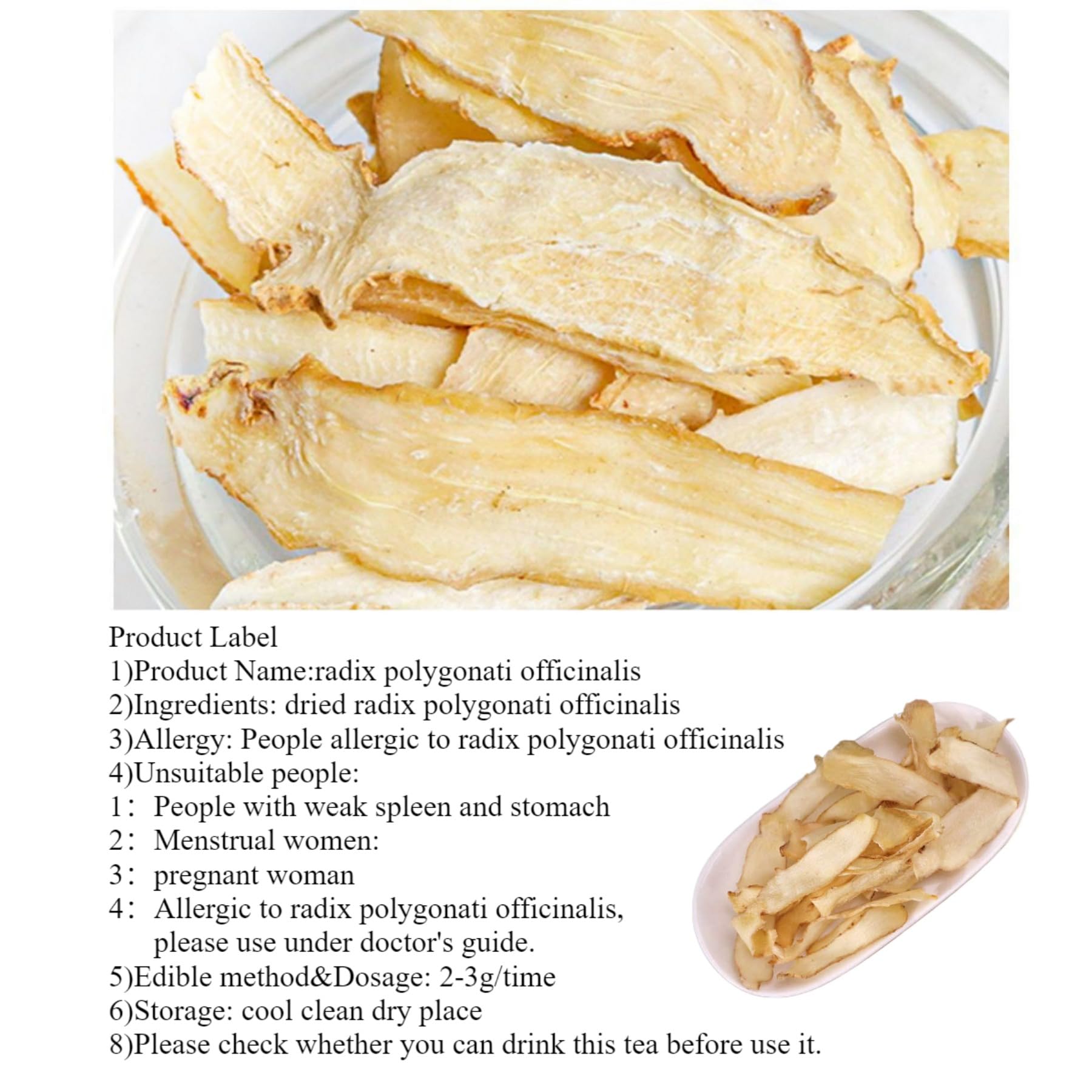 Premium Yu Zhu Chinesische Kräuter Getrocknete Polygonatum Odoratum für Tee, ohne Zusatzstoffe (1000g)