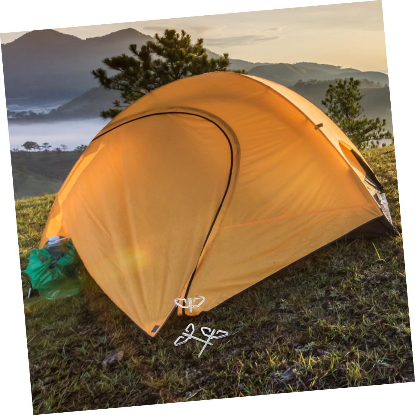 1set Outdoor Ice Tent Anchors Steel Stakes Drill Adapter Professional Fishing Equipment for Secure Setup Easy to Use Stable