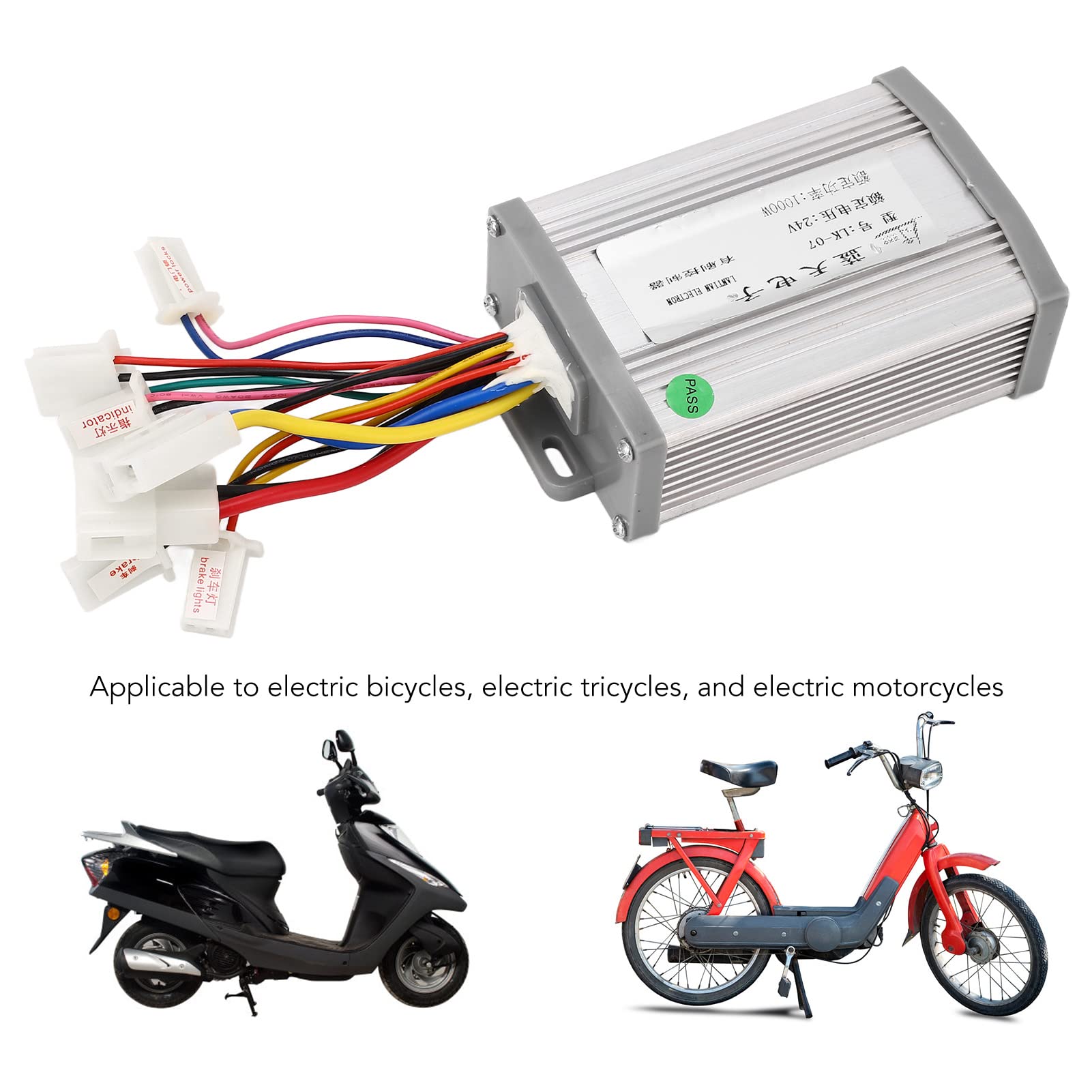 Fockety Controller Spazzolato Bici Elettrica, Regolatore di velocità Motore Spazzolato 24V 1000W, Modulo di Controllo Driver Motore Spazzola Scatola di Controllo Motore Spazzola