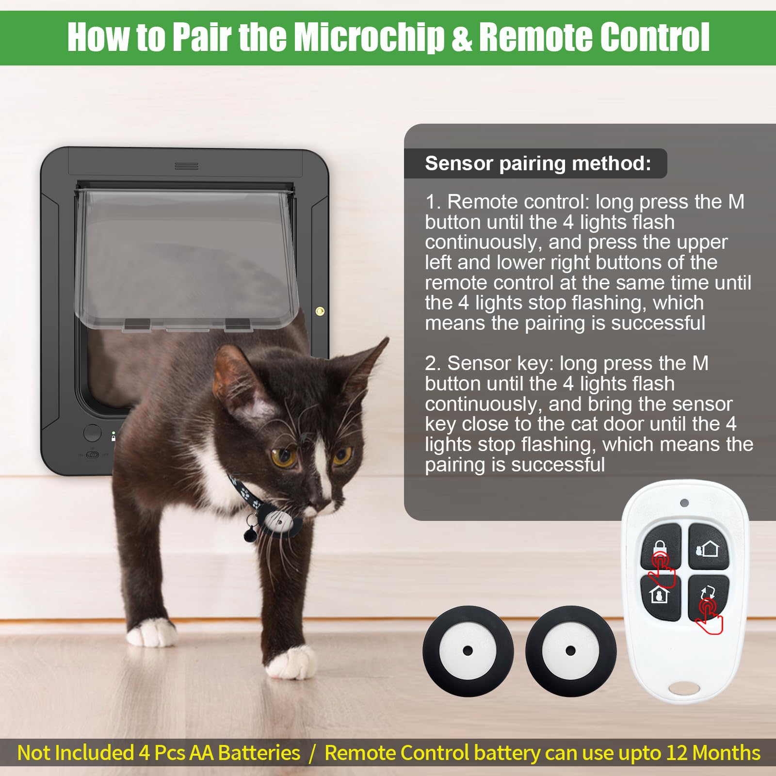 Smart Cat Door Collar Sensor Keys (ID Tags 2Pack)