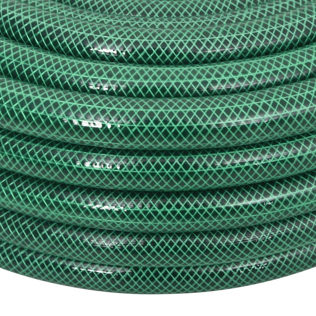 Tubo da giardino verde, 1,9 cm, 10 m, in PVC, flessibile, senza pieghe, estensibile, per irrigazione giardino, prato, terrazza, balcone, con raccordo, pistola a spruzzo