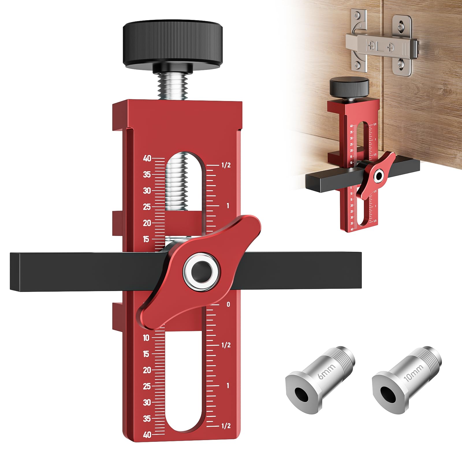 DUDUXI 2-In-1 Cabinet Door Mounting Jig With Quick Edge Positioner, Adjustable Cabinet Door Installation Positioner, Aluminium Alloy Versatile Cabinet