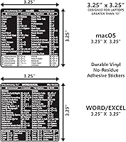Vista 2 de TEACHUCOMP Adhesivo de atajos de teclado para Mac OS Plus Microsoft Word y Excel (para Mac/MacBook), ayuda de entrenamiento, hoja de trucos, vinilo