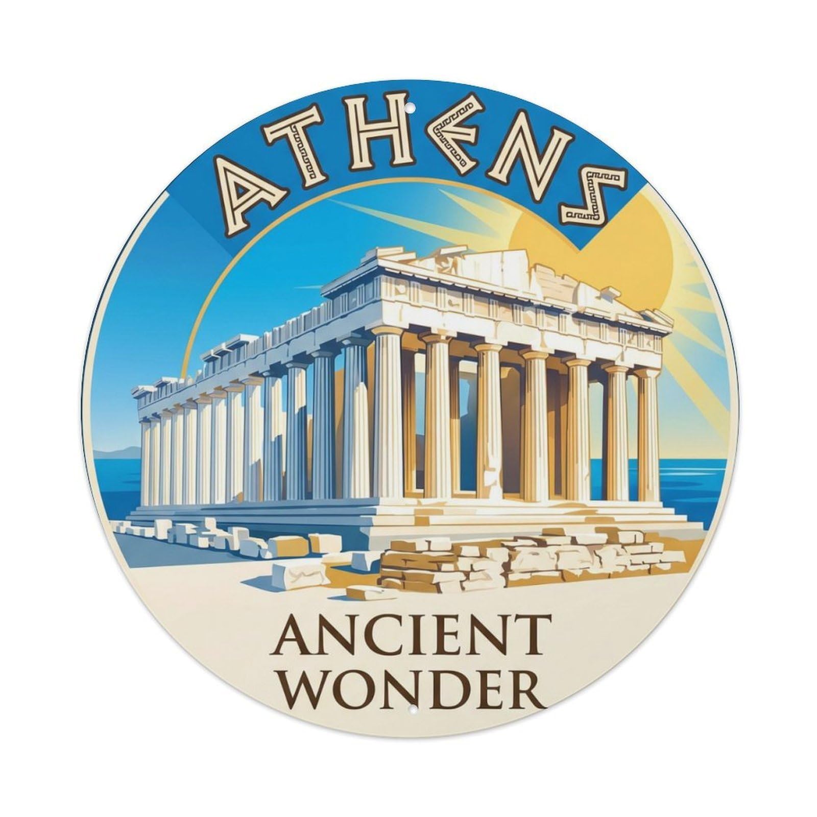 Fqnyr Style Vintage Travel Athens Parthenon Greece 1 Metal Tin Sign