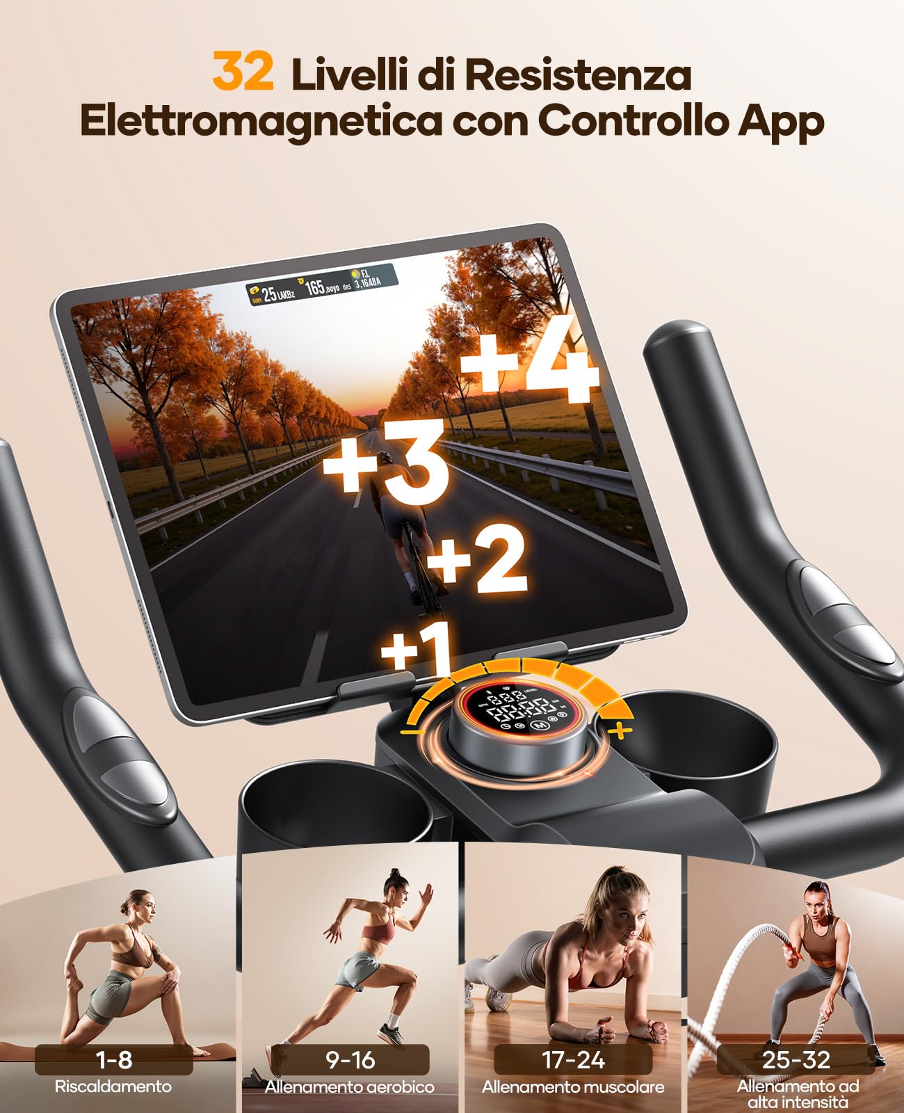 2026 Nuova Toputure Cyclette da Casa con Resistenza Elettromagnetica, Cyclette per Casa con Controllo App, Display Touchscreen, Cardiofrequenzimetro, Ultra Silenziosa, Supporta fino a 150 kg