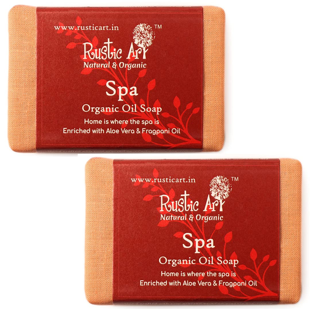 Rustic ArtNeem & Raatrani Organic Spa Soap for All Skin Types- Pack of 2 (100g)