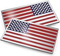 Vista 7 de Paquete de 2 calcomanías de emblema de bandera estadounidense de metal 3D en relieve totalmente negras, calcomanías de parachoques negras mate