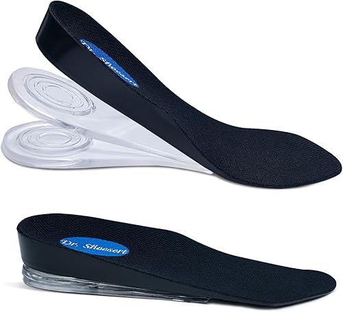 Dr. Shoesert Plantillas de aumento de altura, inserto ortopédico ajustable de elevación de talón de 3 capas para espolones de talón, tendinitis de