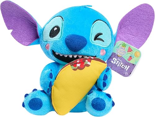 Just Play STITCH Disney - Pequeño animal de peluche de 7 pulgadas, cosido con taco, juguetes para niños con licencia oficial para niños de 2 años en