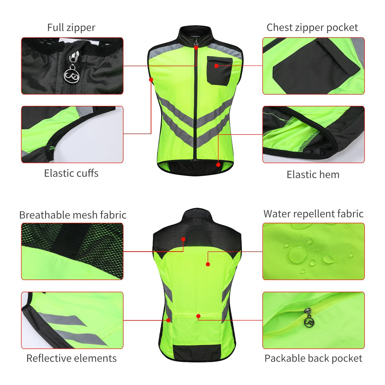 ARMAAN Chaqueta de ciclismo juvenil con bolsillos traseros, manga larga, corte slim, cortaviento e hidrófuga, transpirable, ideal para ciclismo, pesca y actividades al aire libre