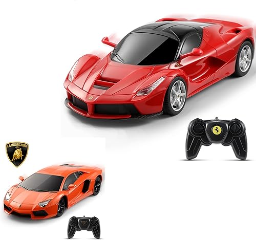 SainSmart Jr Paquete de coche Rastar Lamborghini con coche Ferrari color rojo
