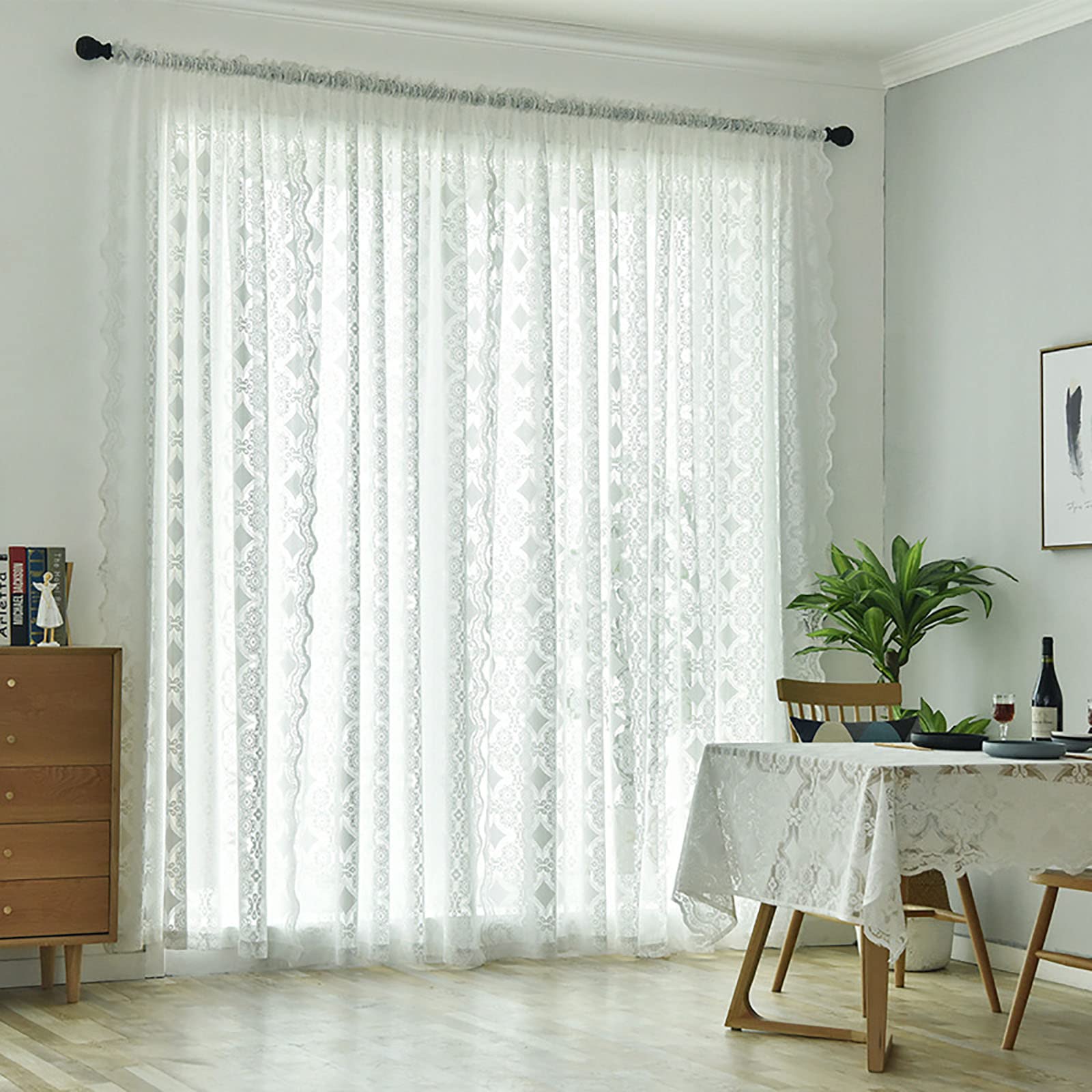 Curtains for Living Room, Contemporary Style Blackout Curtains Tulle Drapes Home Decor for Bedroom Window Door - 1 Panel(W*H:140x210cm(55x83inch), A(Top Pocket))