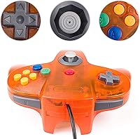 Vista 5 de KIWITATA Classic N64 USB Controller, N64 Wired Remote Emulator Game Controller for Windows XP 7 8 11& MAC & Retropie Orange