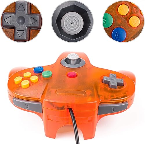 Miniatura 5 de KIWITATA Classic N64 USB Controller, N64 Wired Remote Emulator Game Controller for Windows XP 7 8 11& MAC & Retropie Orange
