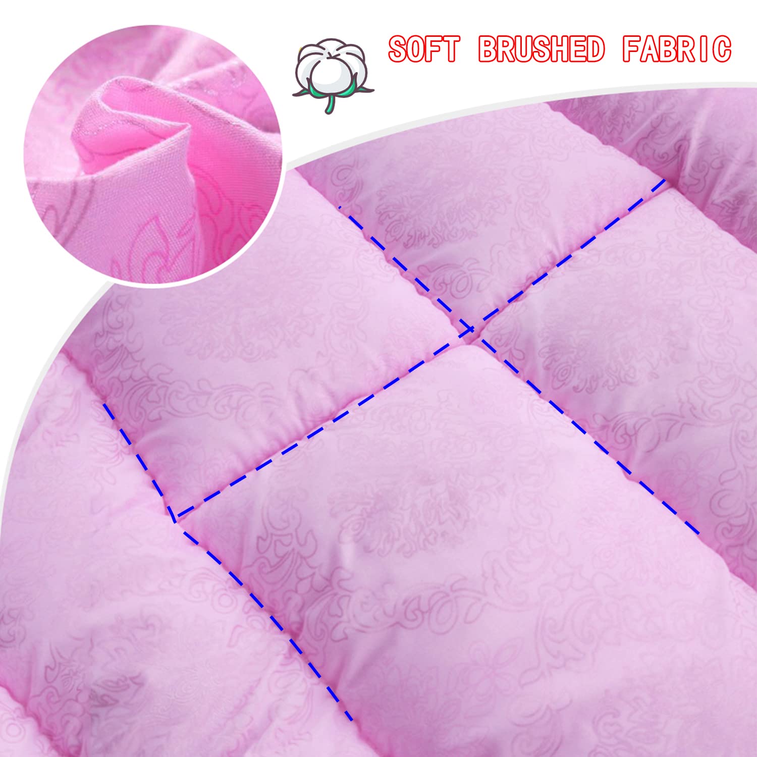 Coussin De Table De Massage À Tête Carrée/Ronde,Surmatelas De Lit De Massage pour Accessoires De Massage pour Thérapeutes,Protège-Matelas Lavable avec Trou Respiration,Pink s,70x185cm