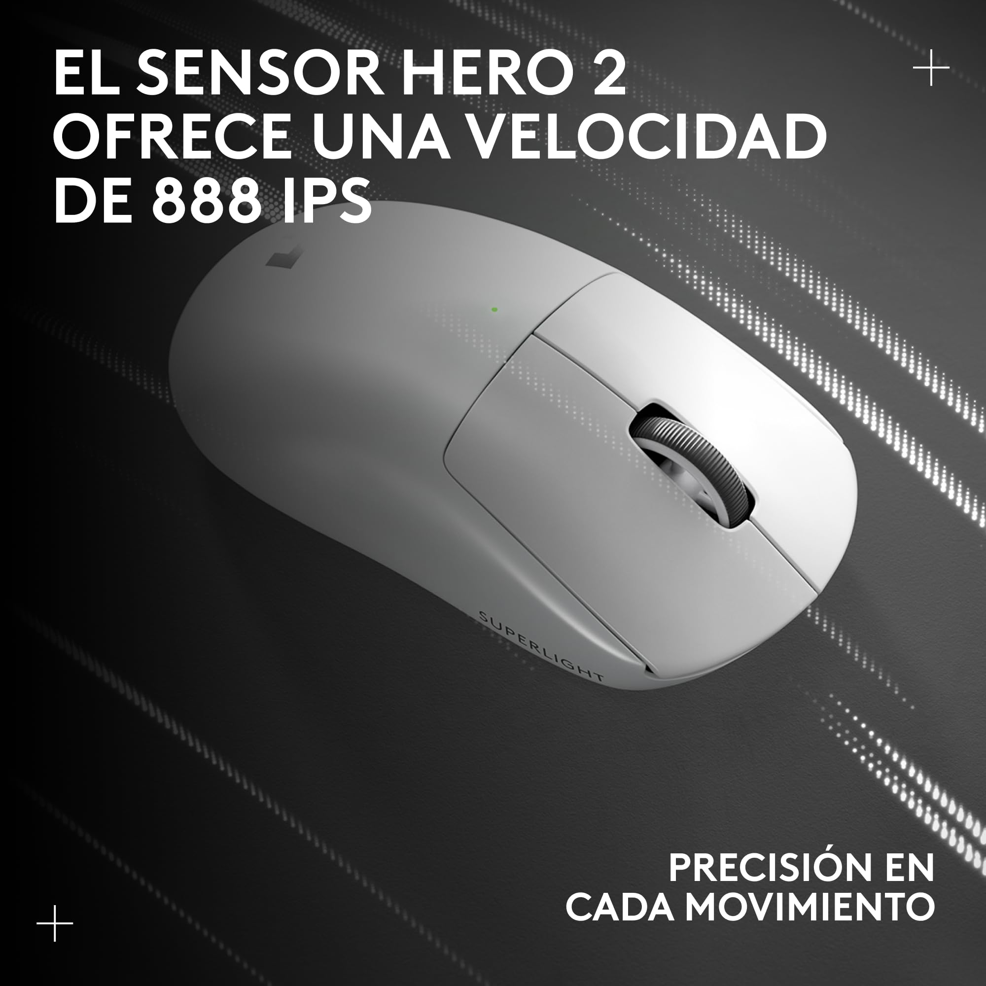 Logitech G PRO X SUPERLIGHT 2, Ratón inalámbrico para gamingratón Pro-Grade de 60 g con 5 botones programables,Europa del Este Envases,44 000 DPI,velocidad de respuesta de 8 kHz,USB-C, PC/Mac - Blanco