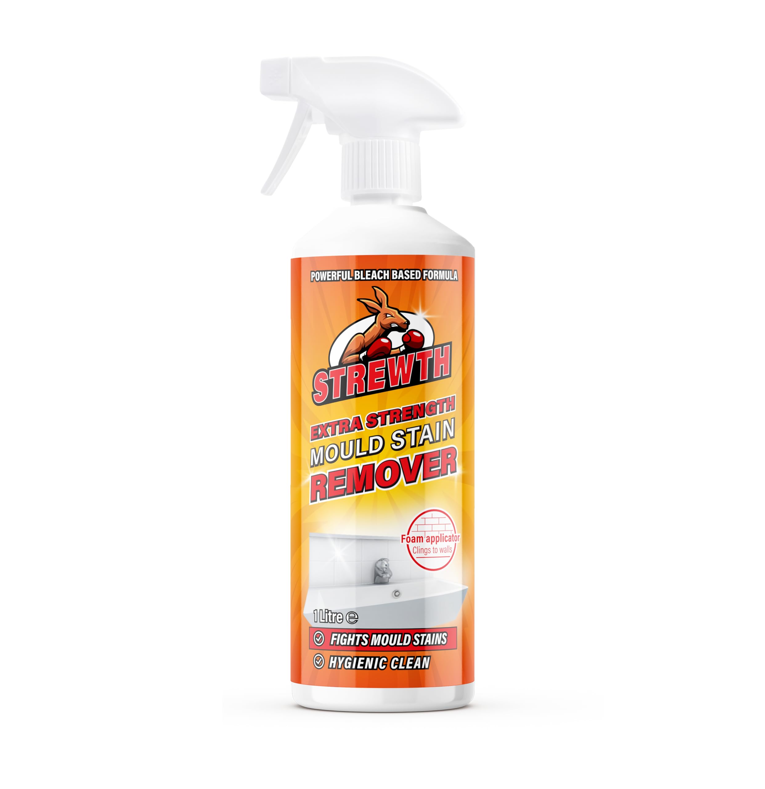 Strewth - Mould Stain Remover Foam Action Spray, Removes Mouldy Stains From Walls, Tiles, Silicone Seals & More - 1 Litre