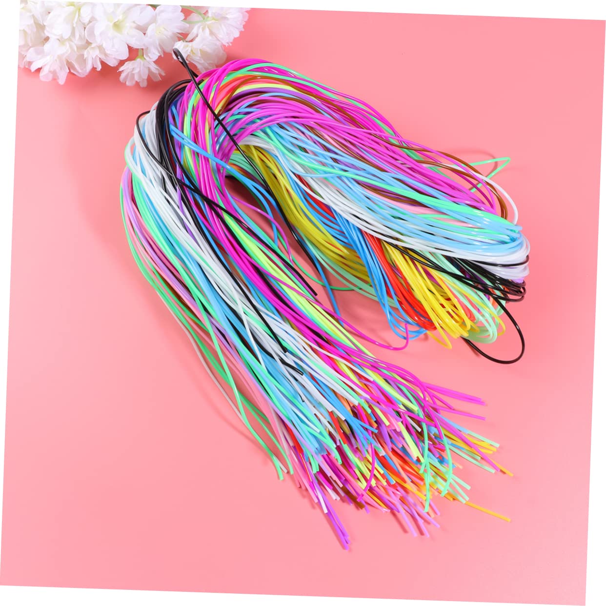 NUOBESTY PVC Kordel als Schnur für Ketten 2 Beutel À 400 Stück Bunt für Armbänder Schlüsselringe und Bastelarbeiten Zufällige Farbe