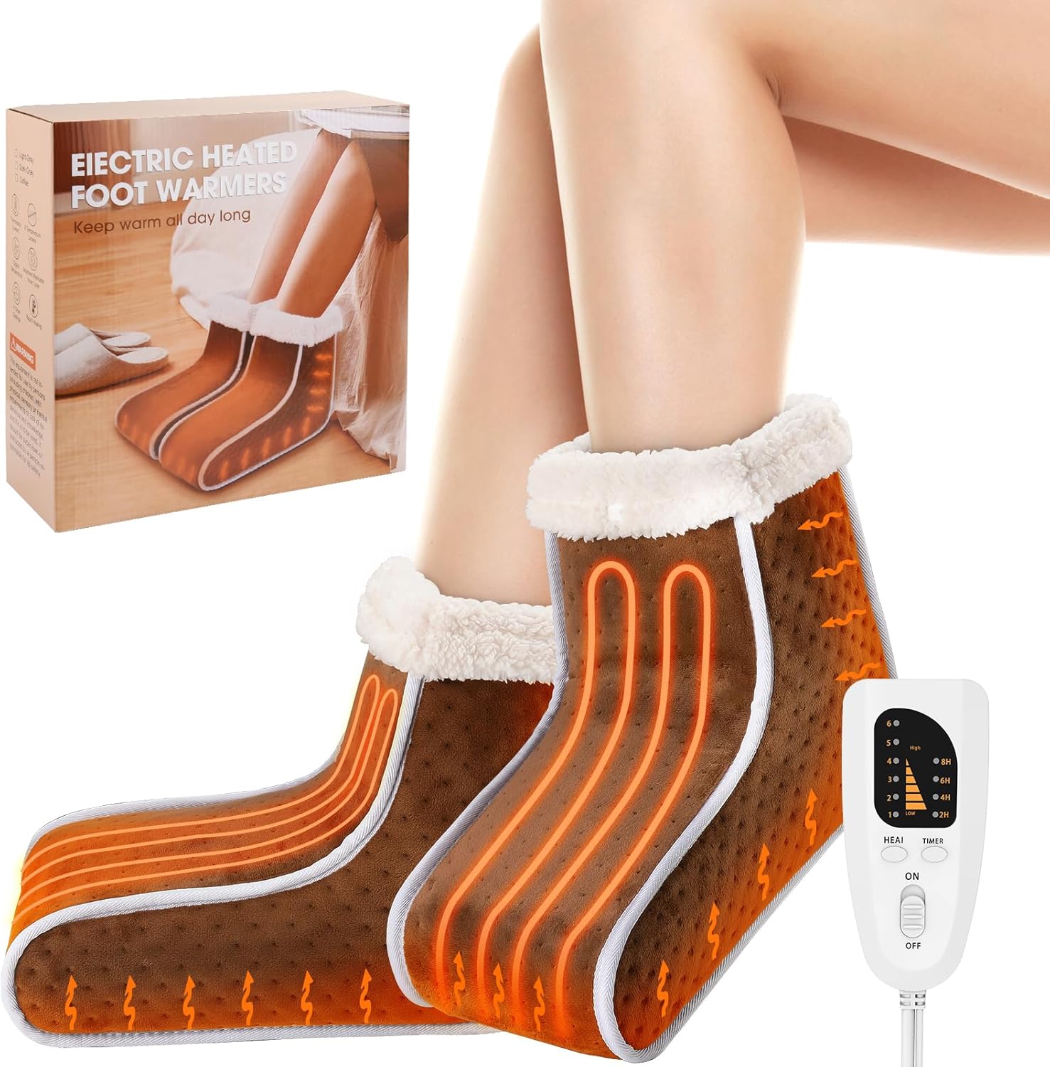 Split Electric Foot Warmer,Quick Heating Pad for Feet，Universal Size