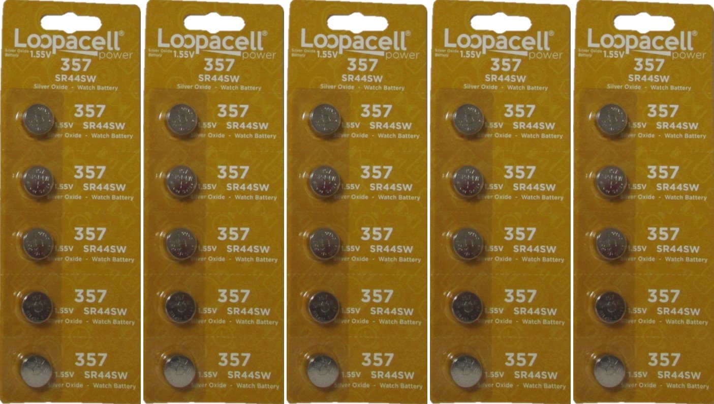 LOOPACELL 25 SR44W SR44 357 V357 1131SO Silver Oxide Watch Battery