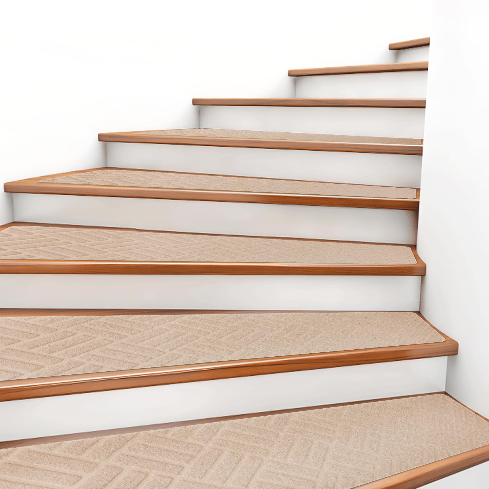 15 Pièces Tapis D'escalier Auto-adhésifs 20x76 Cm