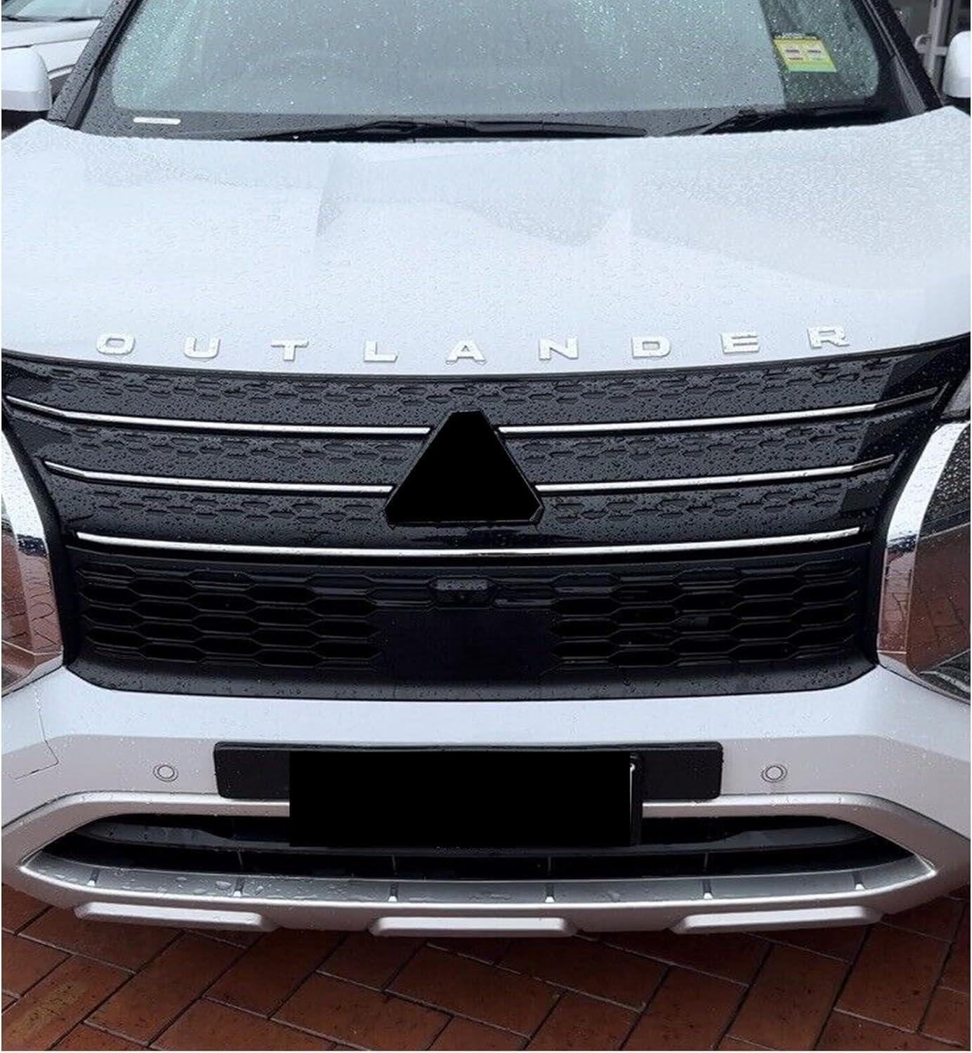 Hood Emblem for Mitsubishi Outlander 2020 2021 2022 2023 2024 2025, Car Hood 3D Letters Emblem Sticker Logo Sticker Car Stickers (Black)