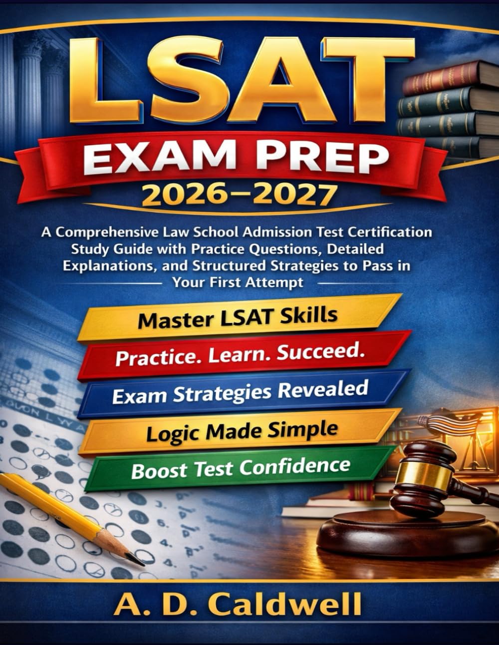 LSAT Exam Prep 2026–2027: A Comprehensive Law School Admission Test Certification Study Guide with Practice Questions, Detailed Explanations, and Structured Strategies to pass in your first Attempt