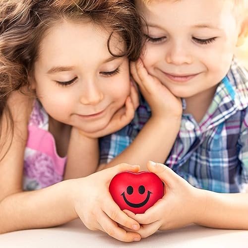 Miniatura 6 de Yaomiao 48 bolas de estrés en forma de corazón, sonrisa, cara, bolas de espuma en forma de corazón, bolas de estrés para escuela, carnaval,