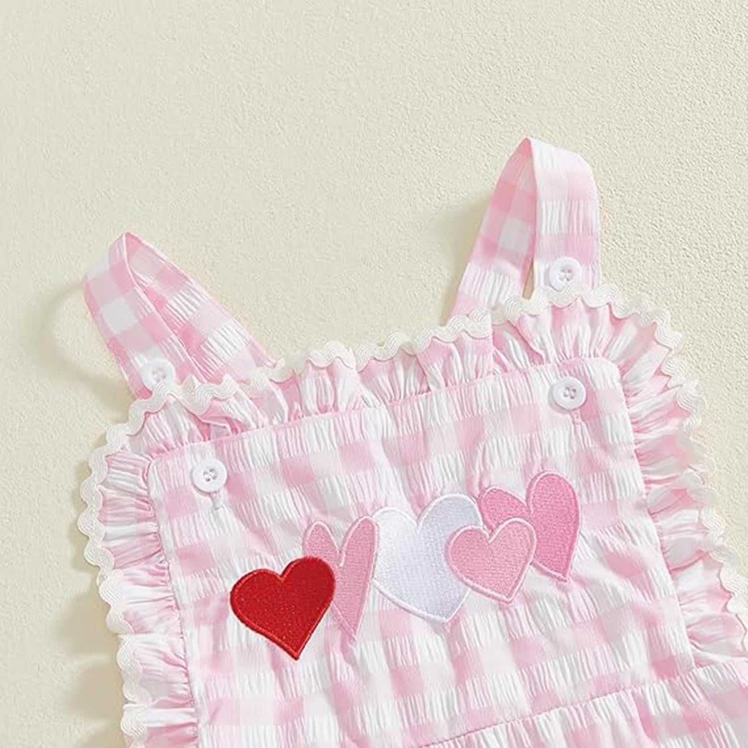 Baby Girl Heart Plaid Overalls Toddler Bell Bottom Jumpsuit Infant Cute Rompers Flare Pants Princess Birthday Outfit