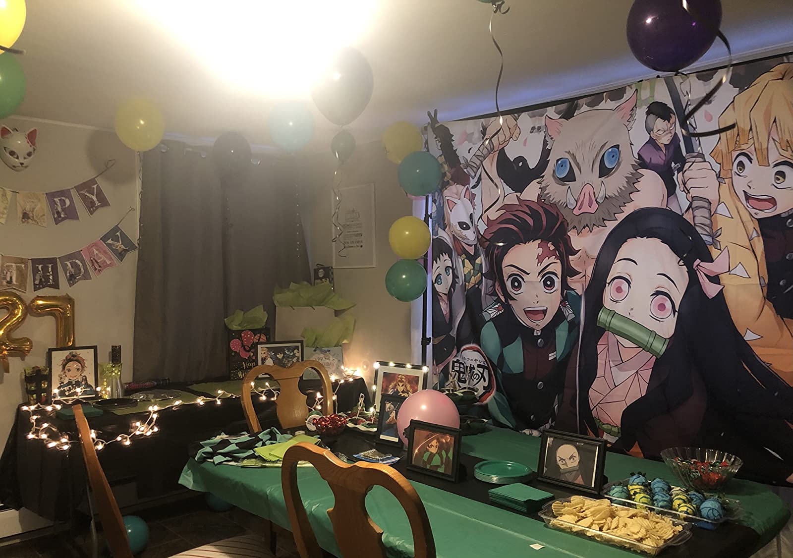 Amazon | ZAIYU 誕生日バルーン 鬼滅の刃 風船 HAPPY BIRTHDAY 装飾