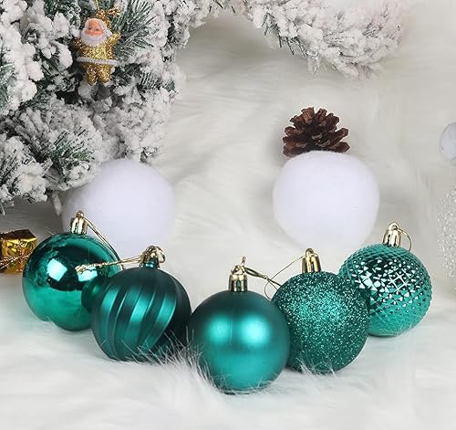 Miniatura 83 de YYCRAFT Adornos de bola de Navidad de 34 quilates de 1.2 pulgadas para árbol de Navidad, decoraciones de Navidad, ganchos inastillables incluidos