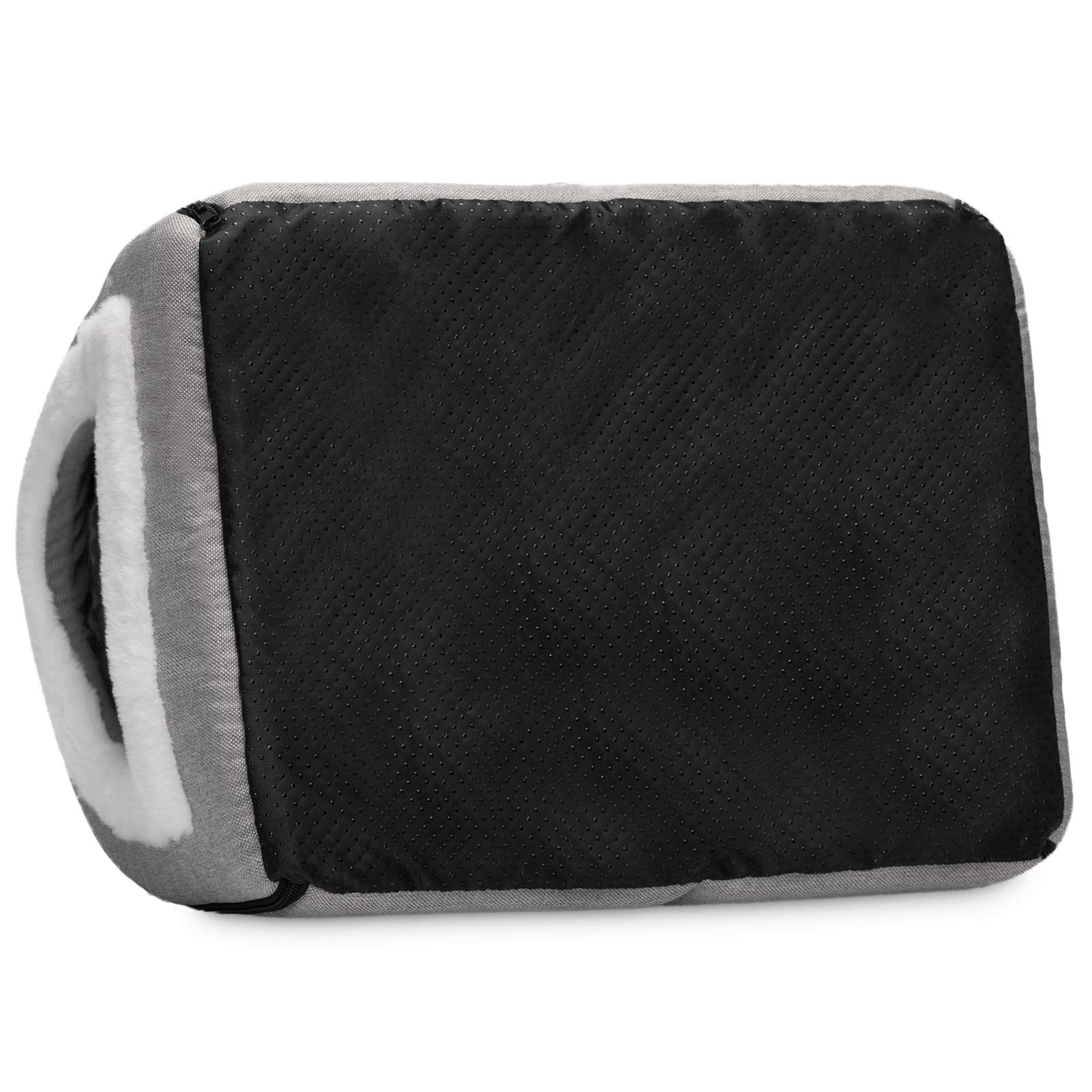 Hollypet Cuccia per Gatti e Cuccioli, Letto in Lino Pieghevole 2-in-1 per Animali Domestici, Calda Cuccia per Gatti e Cani di Piccola Taglia, Grigio