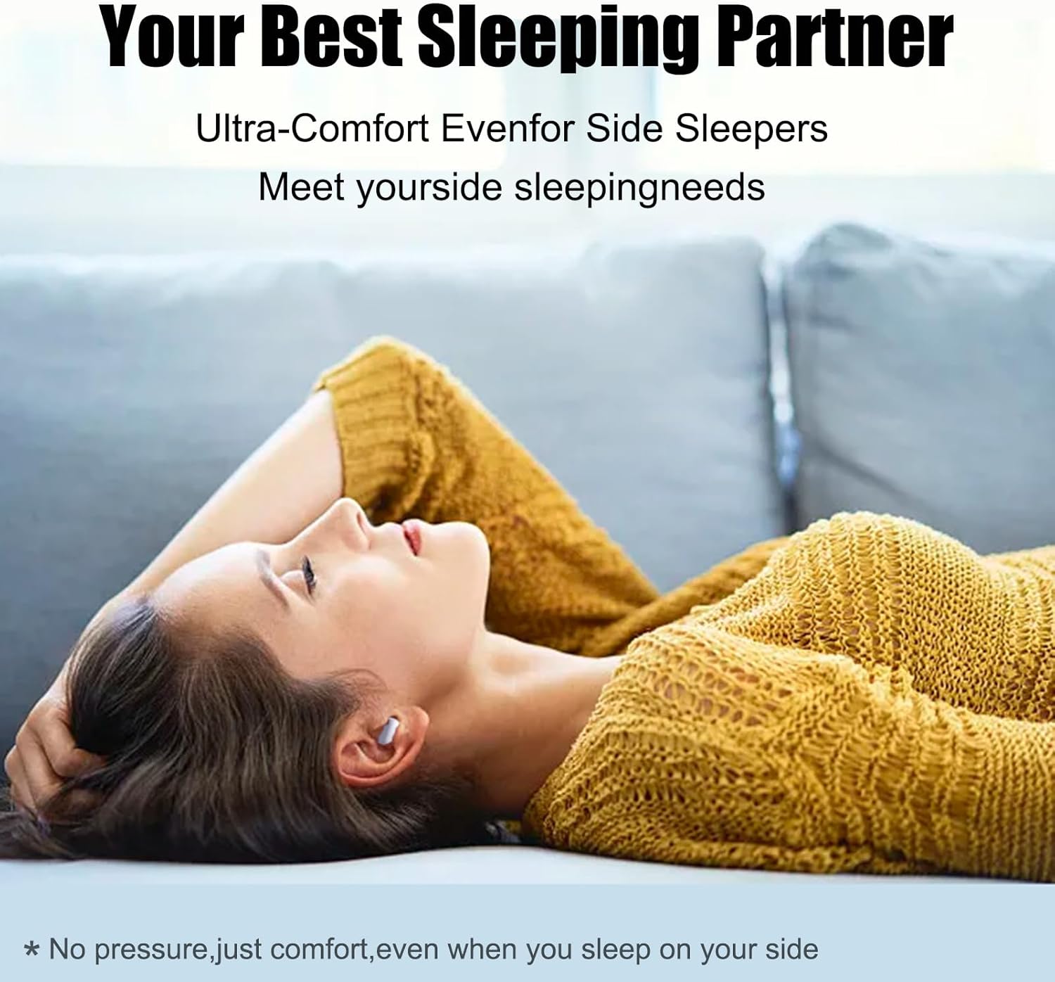 Sleep Earbuds, Wireless Bluetooth 5.3 Invisible Earbuds, Sleeping Headphones for Side Sleepers 35dB Comfortable Noise Cancelling, 28H Playtime Ear Buds, Touch Control Purple