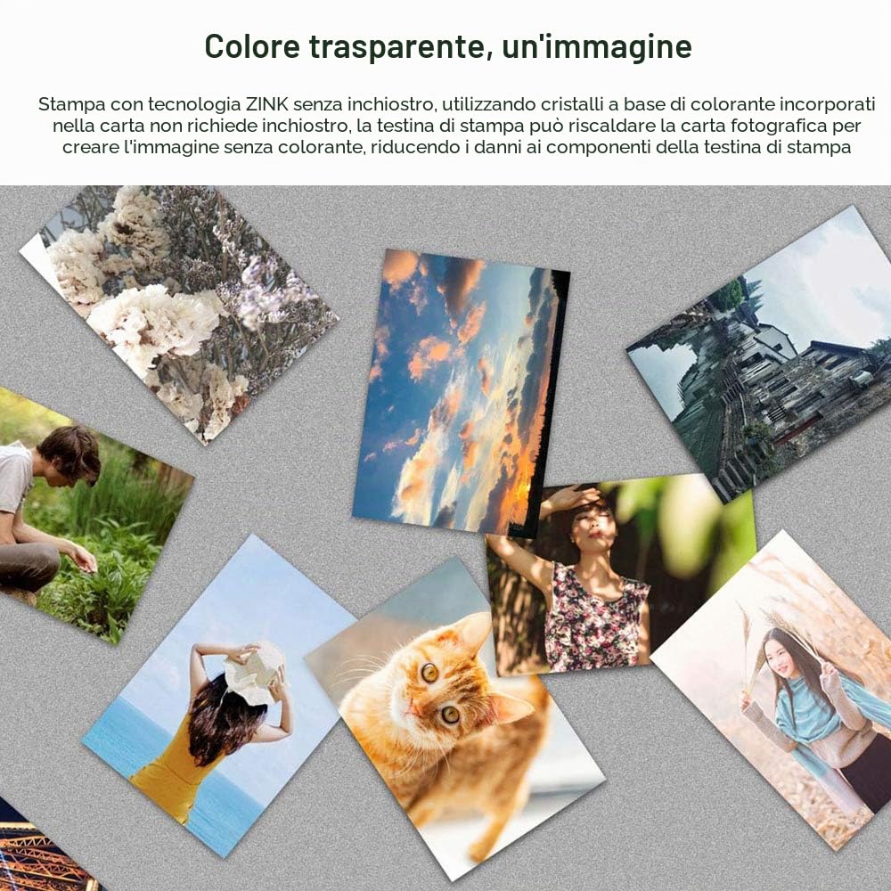 Dewanxin per Xiaomi Pocket Print Incolla carta, 50 fogli 5 x 7,6 cm ZINK Print Paste Paper per Xiaomi Pocket Stampante fotografica istantanea portatile