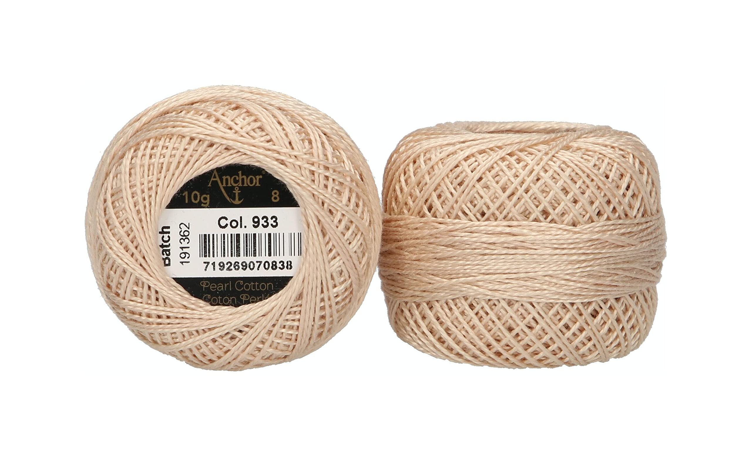ANCHOR Pearl Yarn, Thickness: 8, Packaging: 10G, Running Length: 82M beige Embroidery Threads