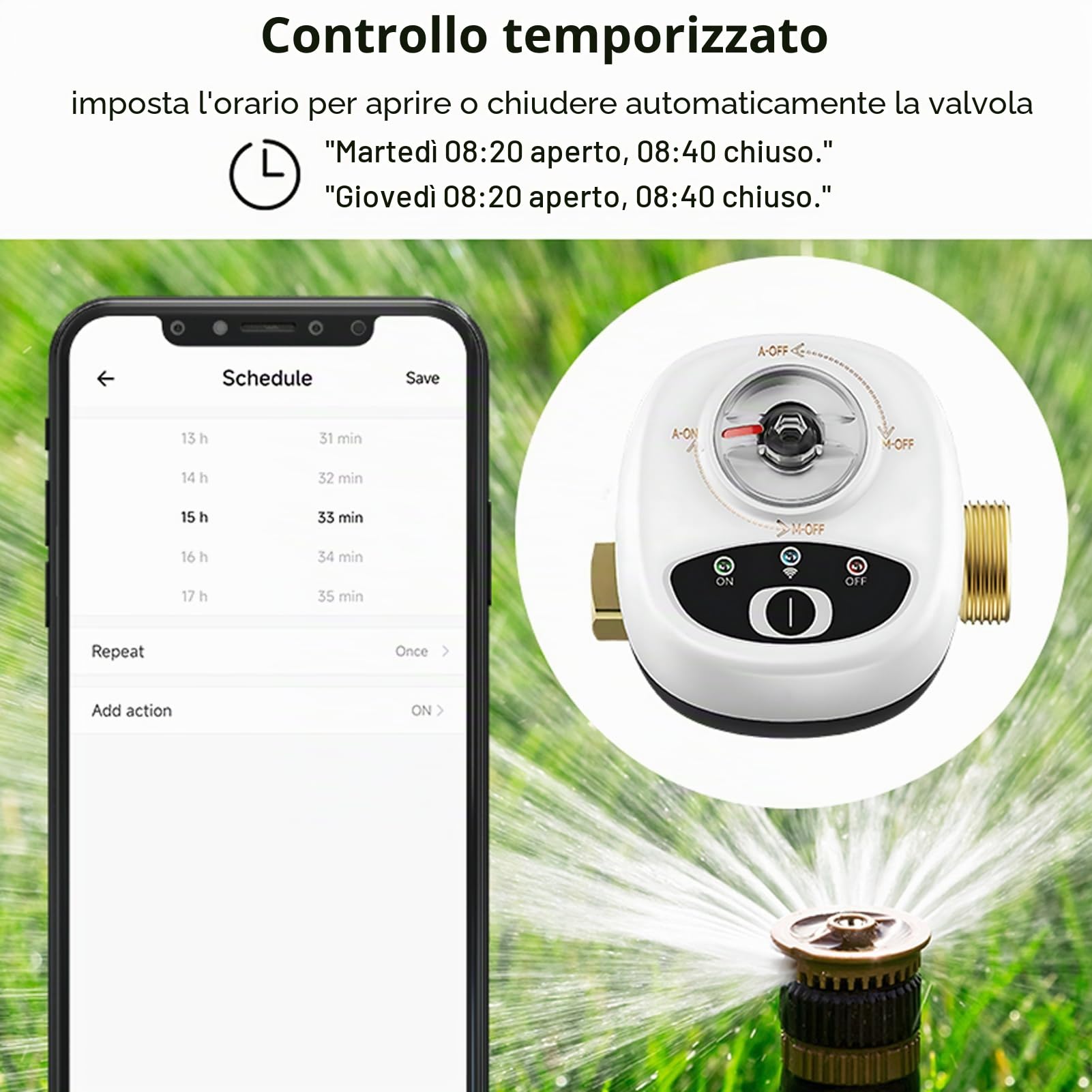 EWeLink ZigBee Valvola Acqua Interruttore Automatico Valvola A Sfera Intelligente Impermeabile IP65 Telecomando Senza Fili tramite App, Compatibile con Assistant e Salute