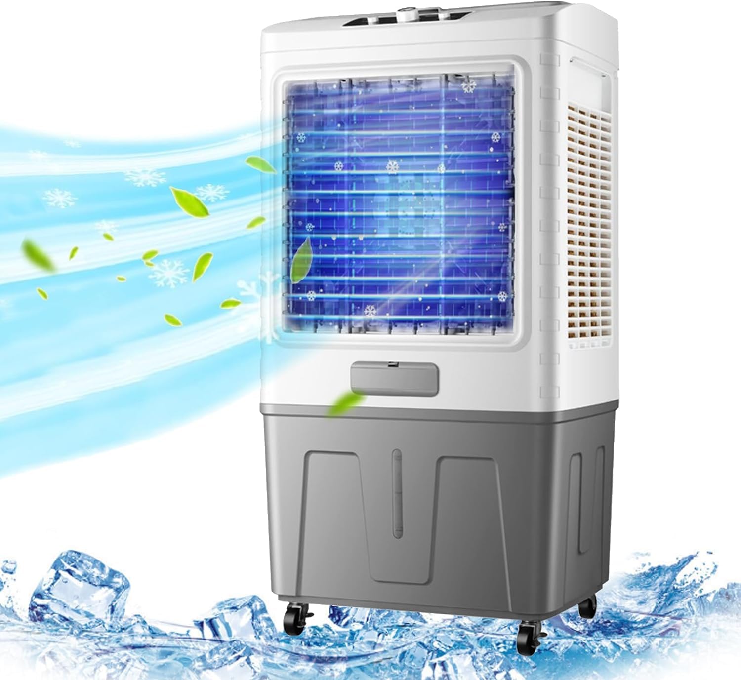 AYCDL Evaporative Air Cooler 3-IN-1 with Ice Packs & Oscillation, Portable Fan for Bedroom, 3 Speeds Air Conditioner,A-100CM