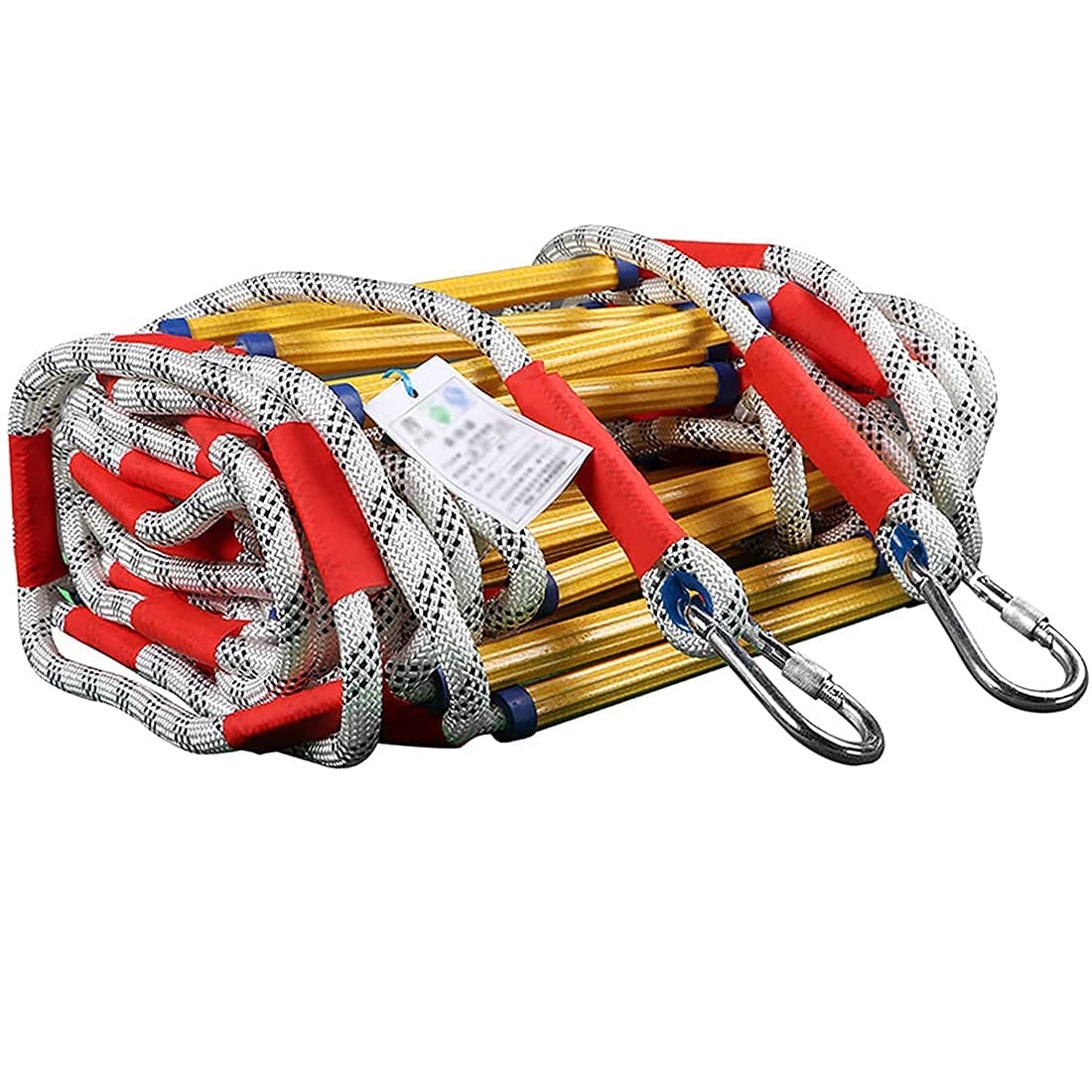 Scala Di Salvataggio per Le Emergenze, Scala Di Corda Di Salvataggio Ignifuga Scala Antincendio con Moschettone, per un Uso Rapido in Caso Di Incendio/Disastro/20M(65.6Ft)