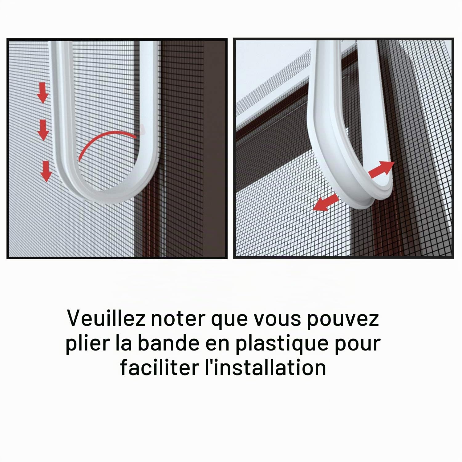 NeatiEase Moustiquaire DIY pour fenêtre magnétique, max. 100 x 120 cm, cadre magnétique pour moustiquaire, fenêtre, moustiquaire, lavable, blanc, pas besoin de poinçonnage, ignifugé et étanche