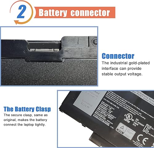 Miniatura 3 de ASODI GRT01 - Batería para portátil de 64 Wh, compatible con Dell Latitude 5421 5431 5521 5531 Precision 3561 3571 3470 Alienware m17 R5 AMD Series