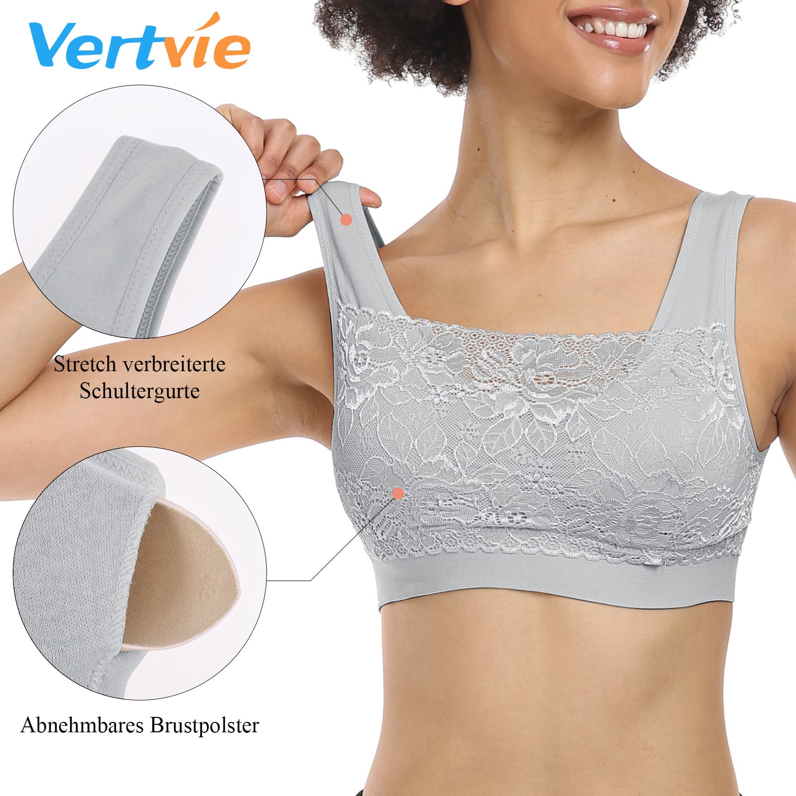 Sujetadores deportivos push up sin costuras, pack de 3 unidades, talla M