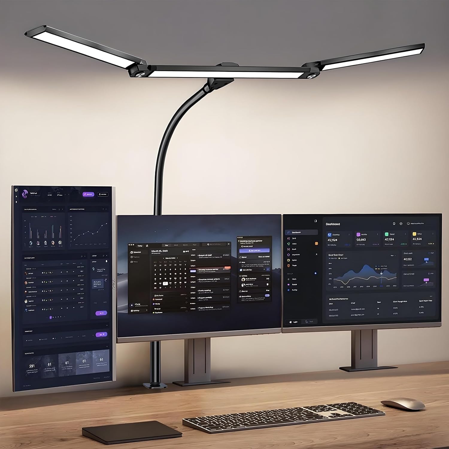 Led Desk Lamp for Office Home - Adjustable LED Desk Light with 3 Color Temperatures, 10 Brightness Levels, Eye-Caring Task Lighting for Office, Studio, Drawing Table