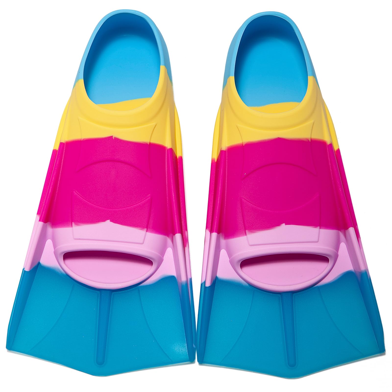 Azuunye Kids Swim Fins,Children Flippers Swimming Training Fins,100% Silicone Short Fins for Lap Diving Pool for Girls Boys (DB Swim Fins, XS(31-32)) — image 1