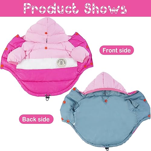Miniatura 5 de FUAMEY Abrigo de invierno para perro, chaqueta acolchada para cachorros, chaleco de nieve para mascotas, lindo chaleco de nieve resistente al